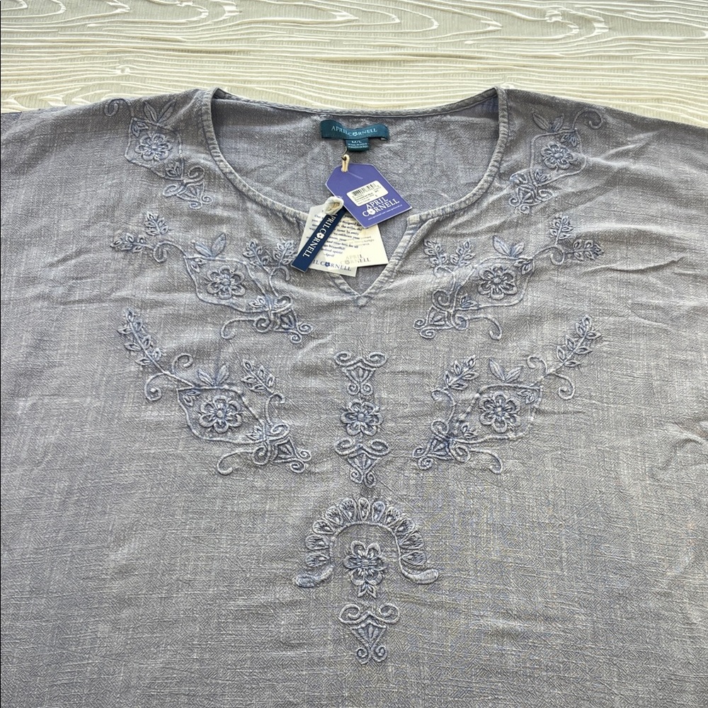 April Cornell Morning Muse Caftan in Lavender Blue
